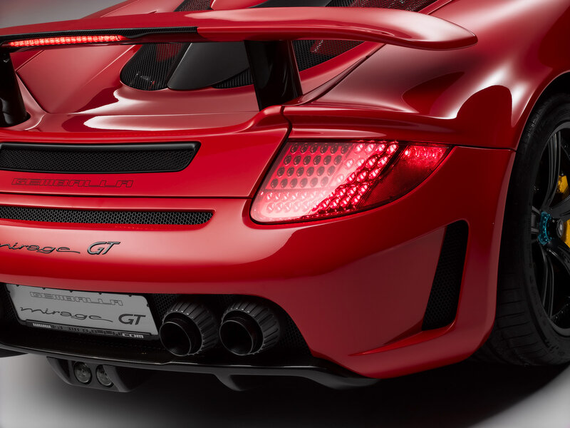 Red sports car rear view