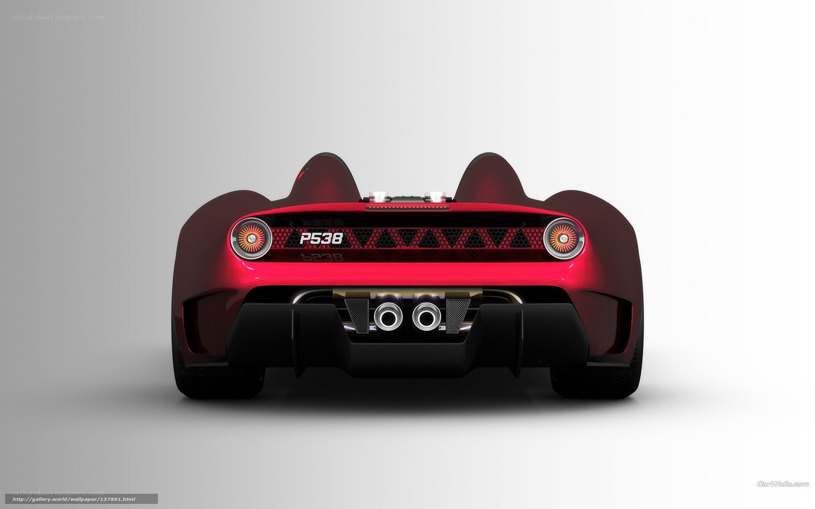 Red sports car rear view