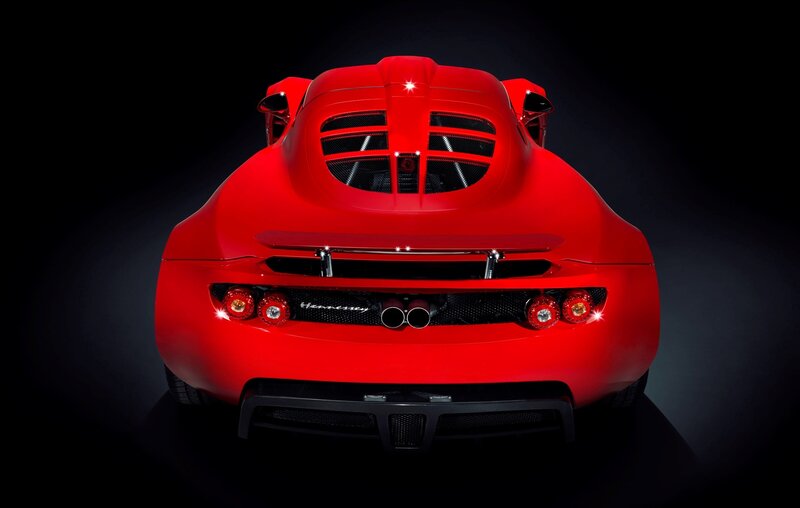 Red Sports Car Rear View — Dramatic