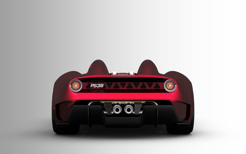 Red Sports Car Rear View — Neutral, 3d Render