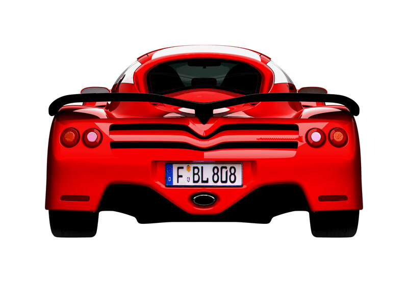 Red Sports Car Rear View — Neutral