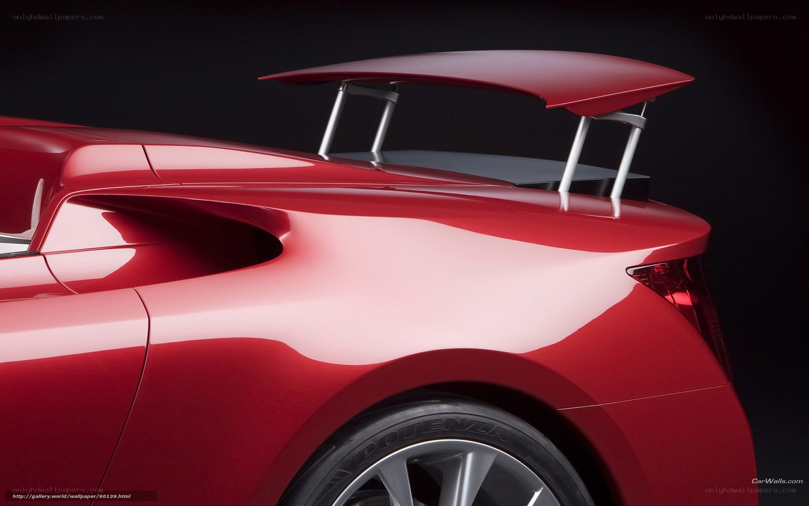 red sports car rear view