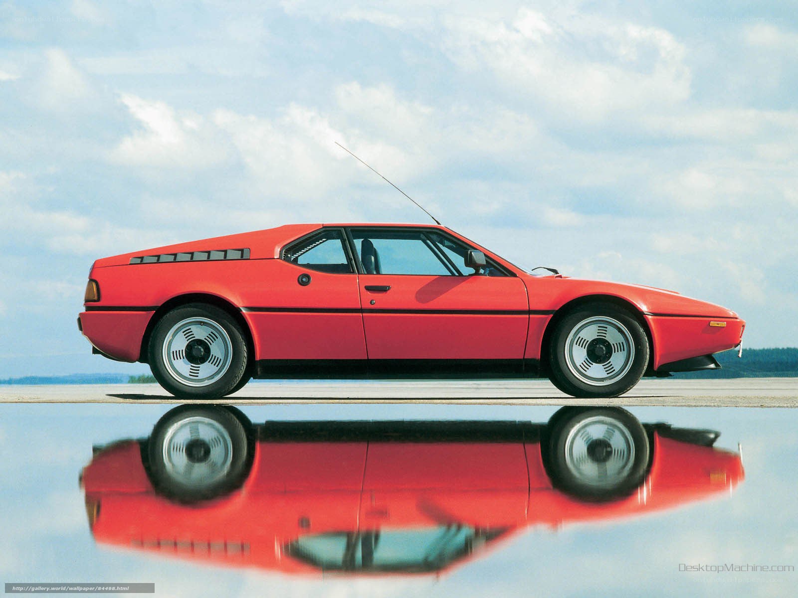 Red sports car reflection