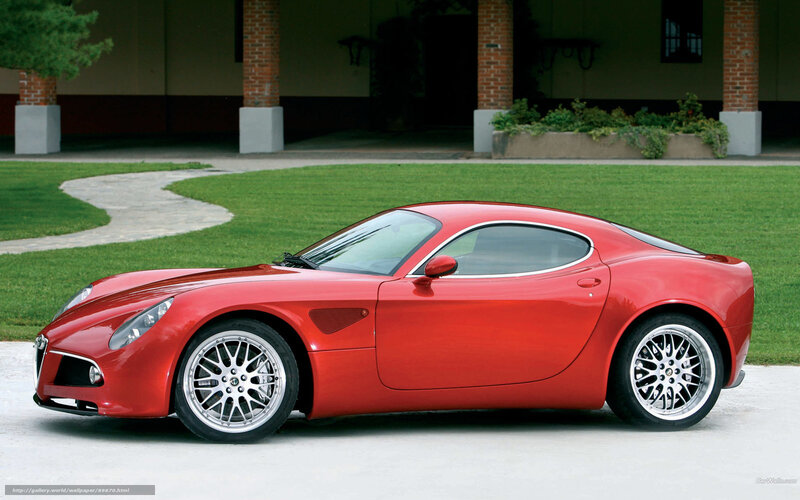Red Sports Car — Serene, Afternoon, Photograph, Grass, Building