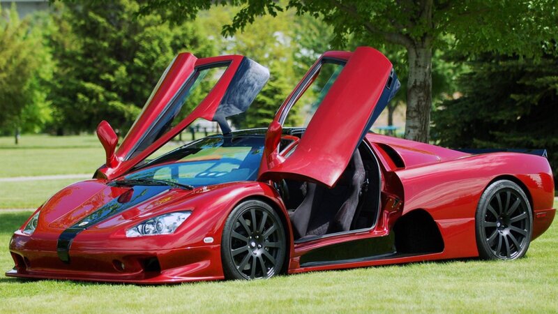 Red Sports Car — Serene, Afternoon, Photograph, Grass, Trees