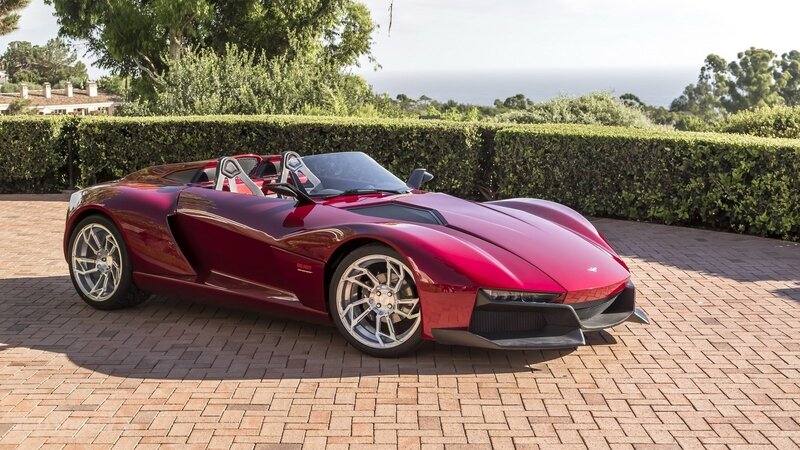 Red Sports Car — Serene, Afternoon, Photograph, Hedge