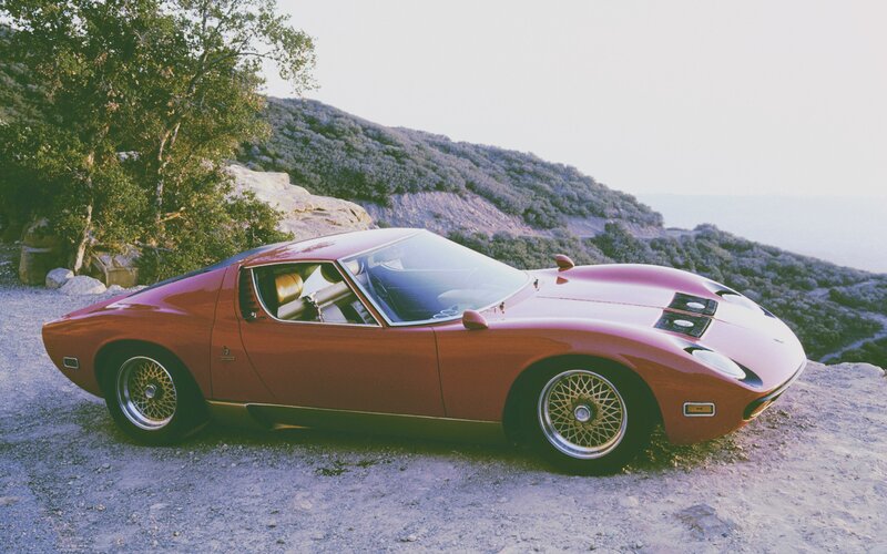 Red Sports Car — Serene, Afternoon, Photograph, Mountain