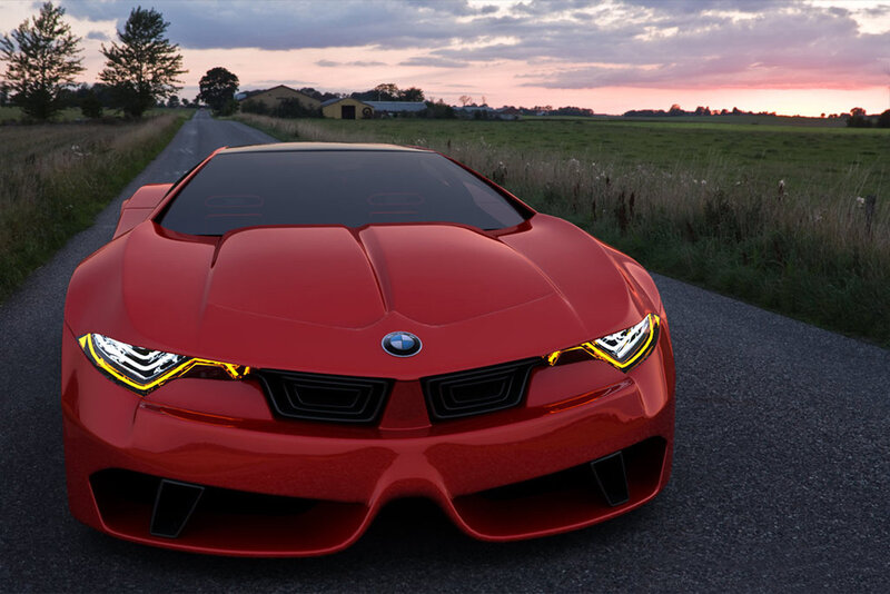 Red Sports Car — Serene, Sunset, 3d Render, Road