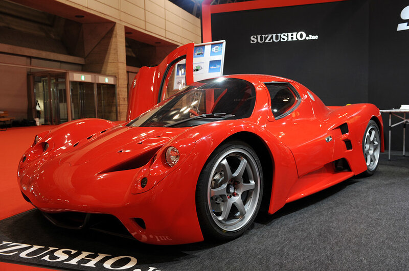 Red Sports Car — Showroom, Photograph, Car Door