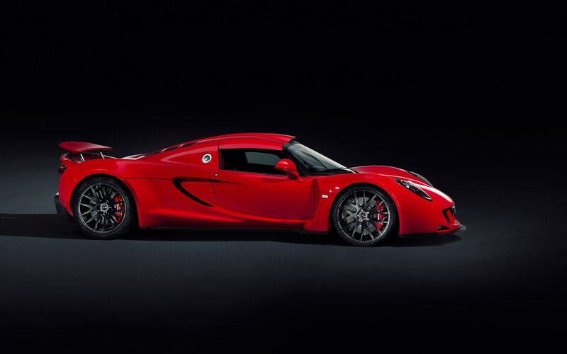 Red sports car side profile
