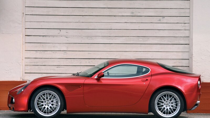 red sports car side profile