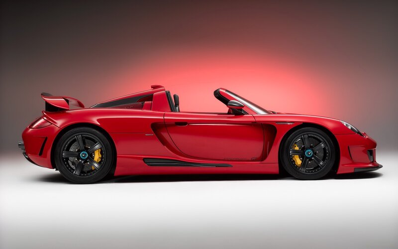 red sports car side profile