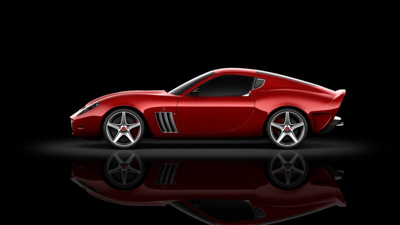 red sports car side profile