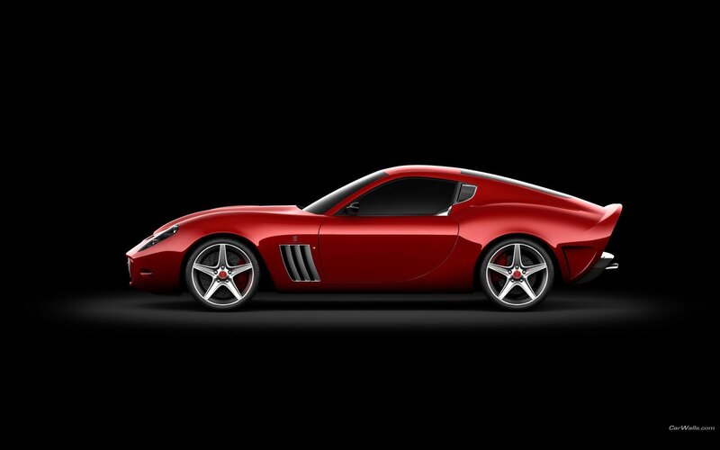 red sports car side profile