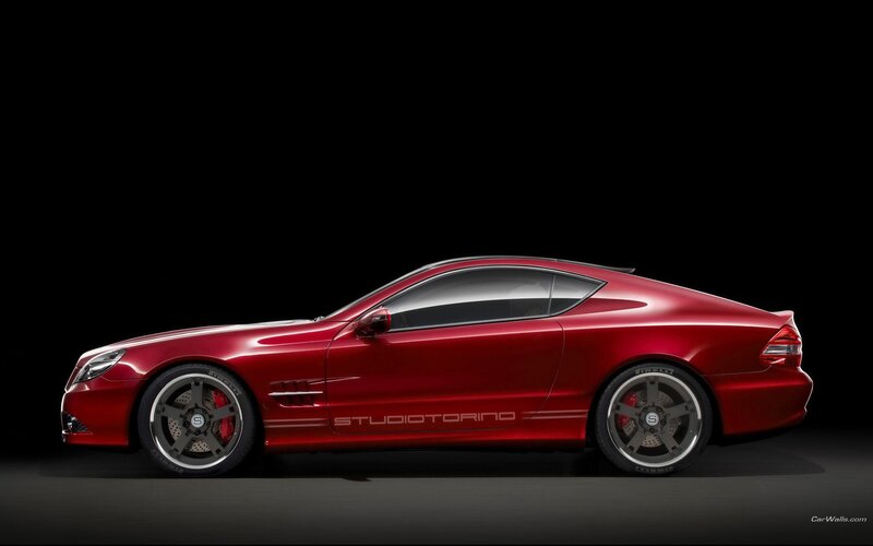 red sports car side profile