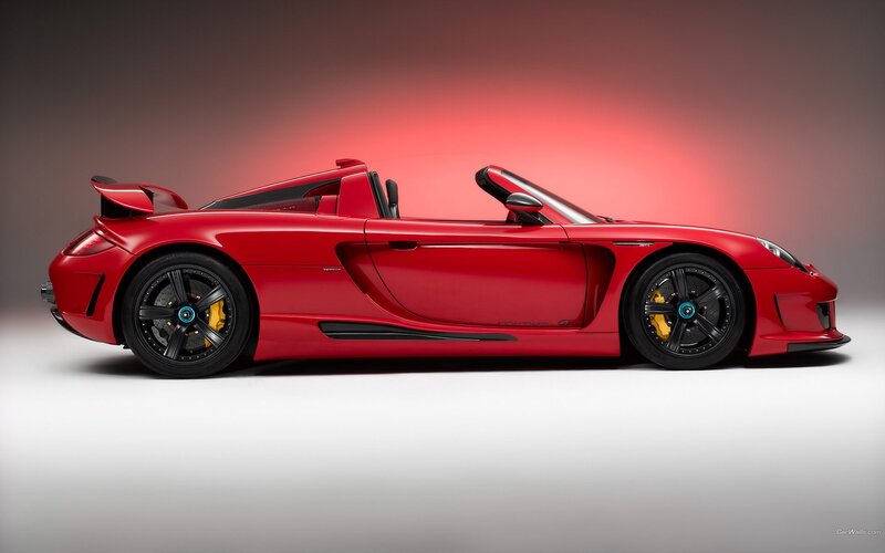 red sports car side profile