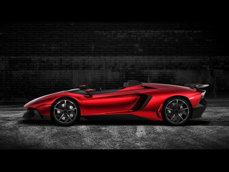 Red sports car side profile