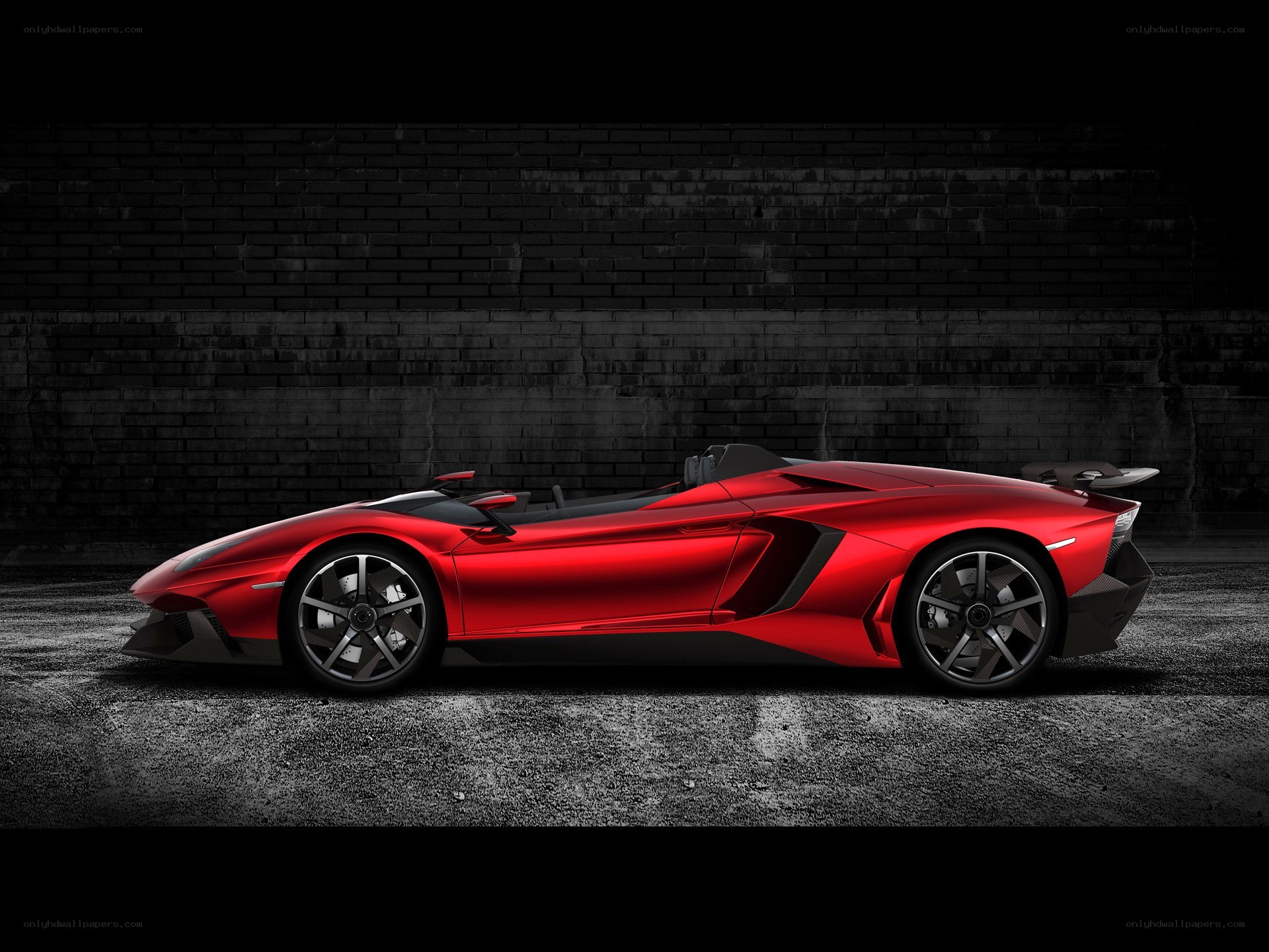 Red sports car side profile