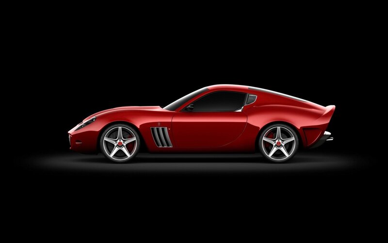 red sports car side profile