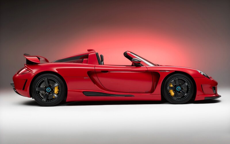 red sports car side profile