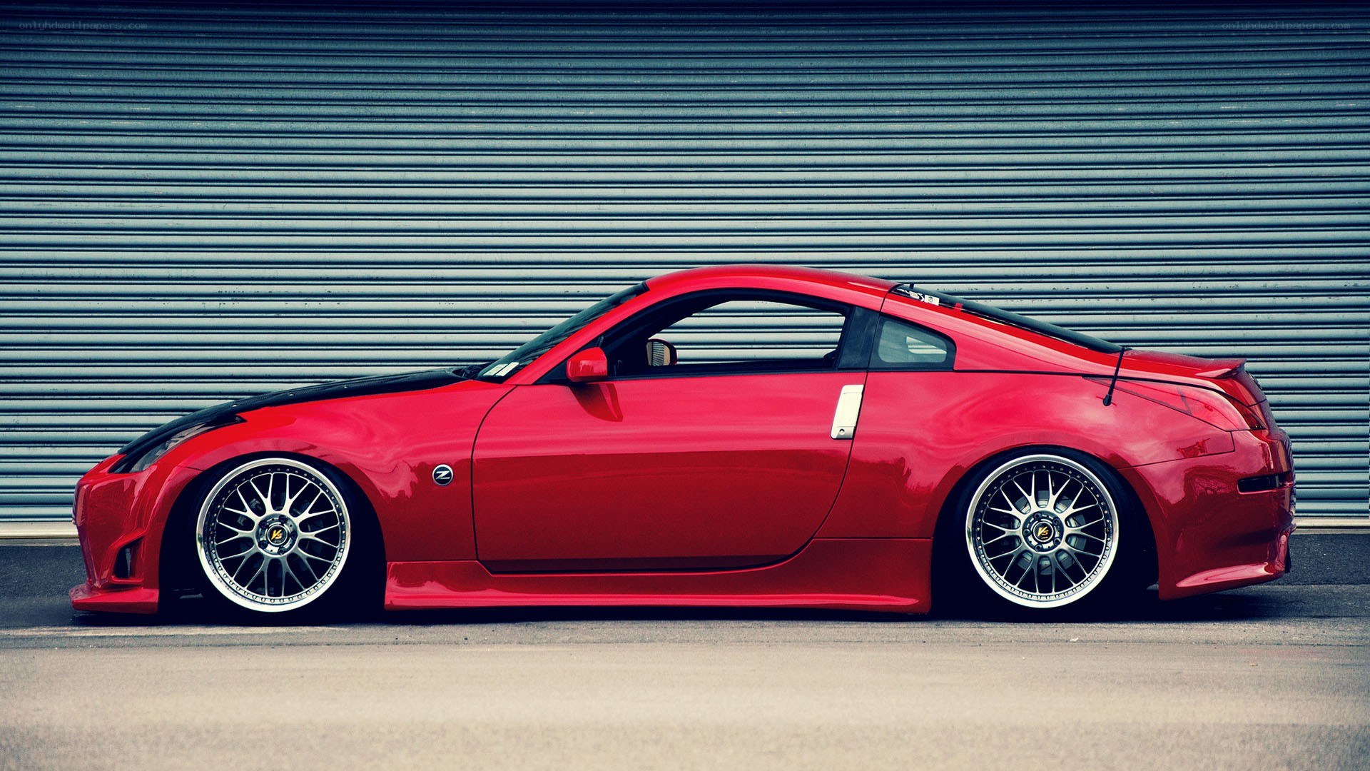 red sports car side profile