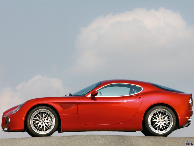 red sports car side profile