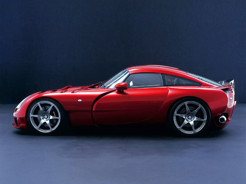 red sports car side profile