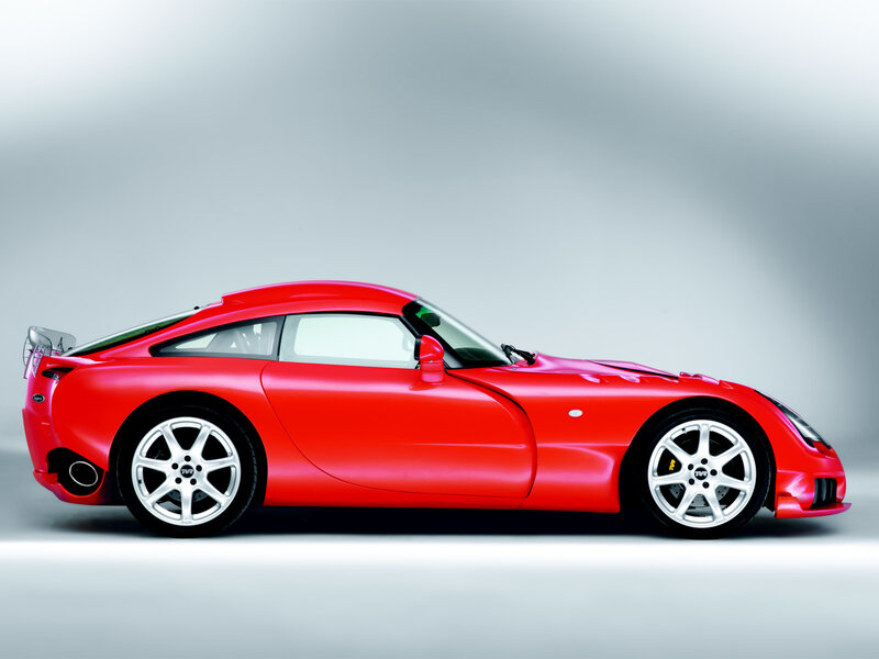 red sports car side profile
