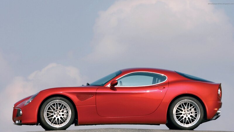 red sports car side profile