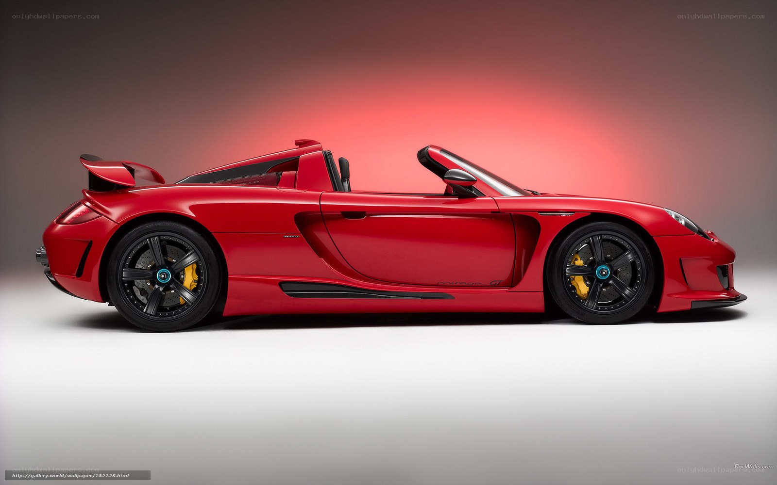 red sports car side profile
