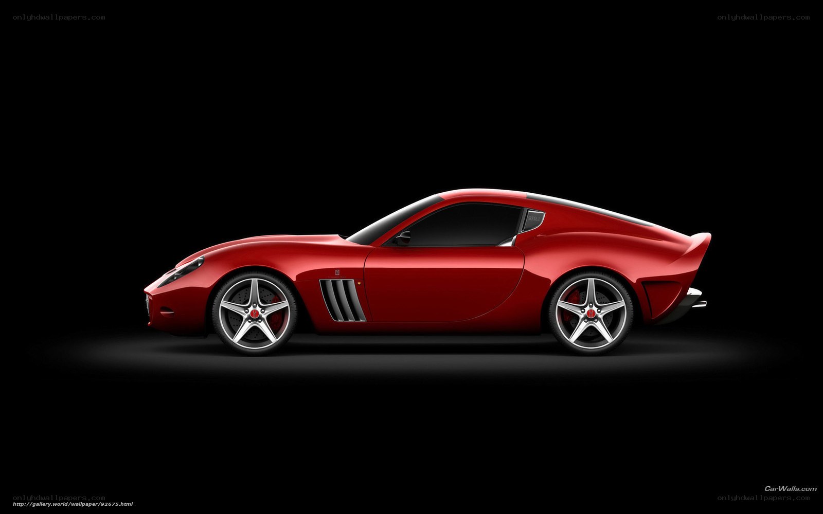 red sports car side profile