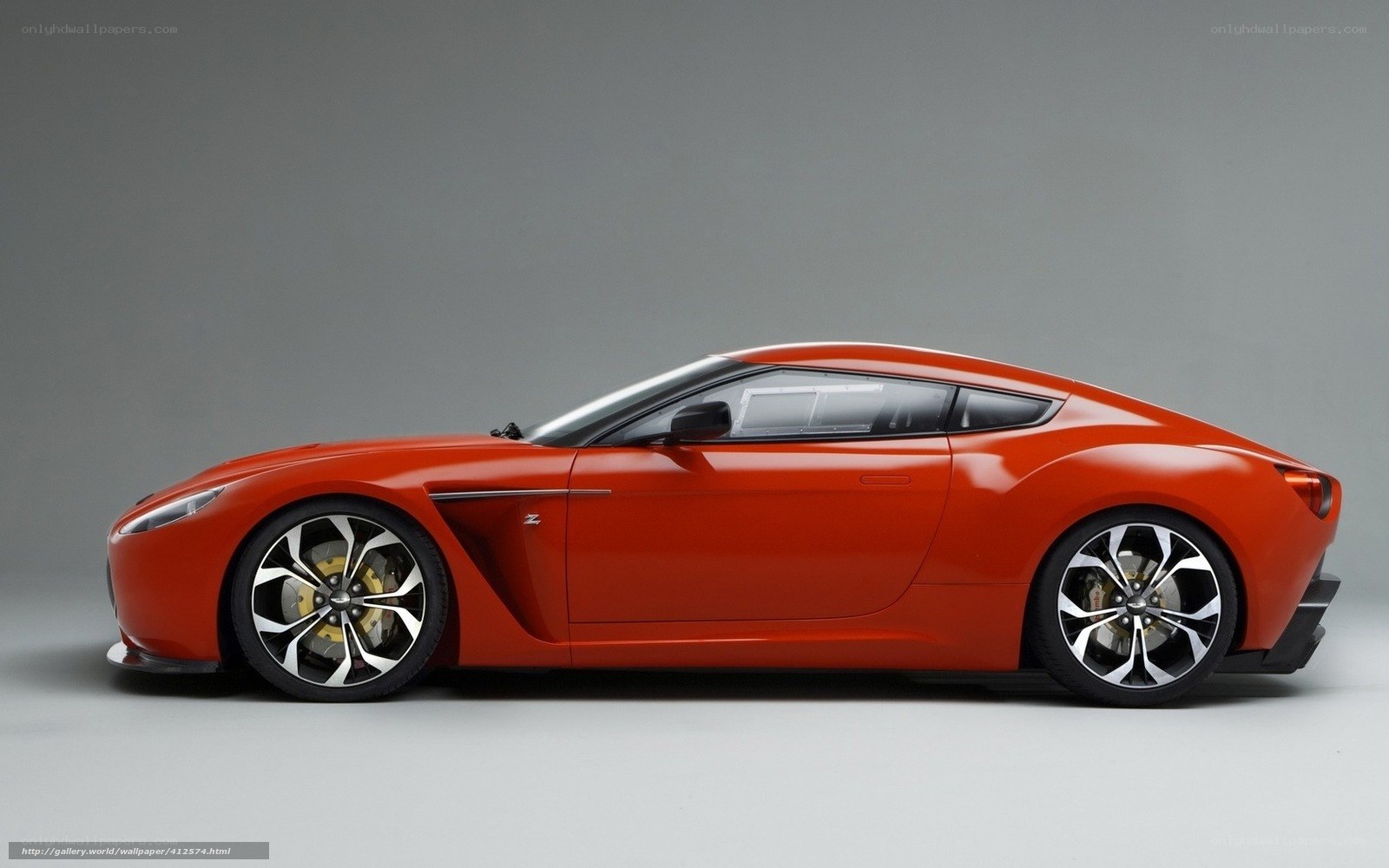 red sports car side view