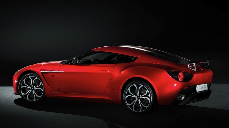 red sports car side view