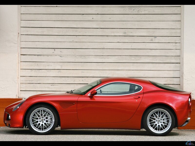 red sports car side view