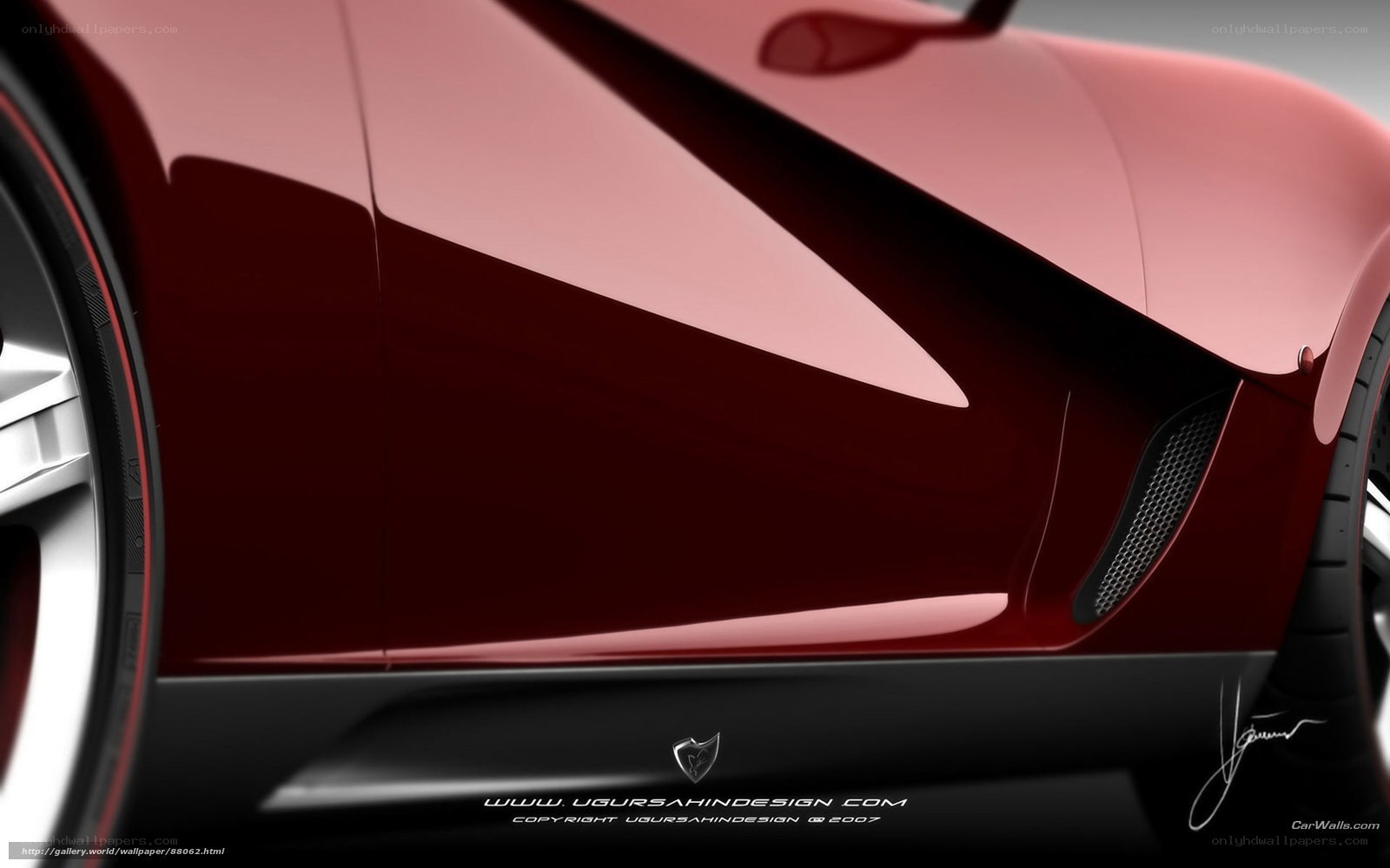 red sports car side view