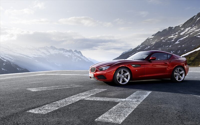 Red Sports Car — Snow