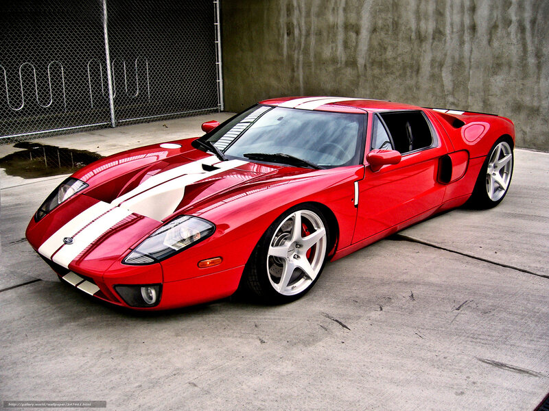 Red Sports Car — Static, Photograph, Concrete Surface