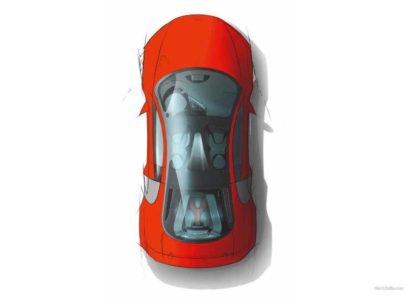 Red sports car top-down sketch