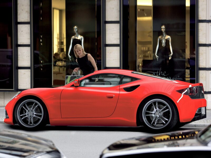Red Sports Car — Urban, Afternoon, Photograph