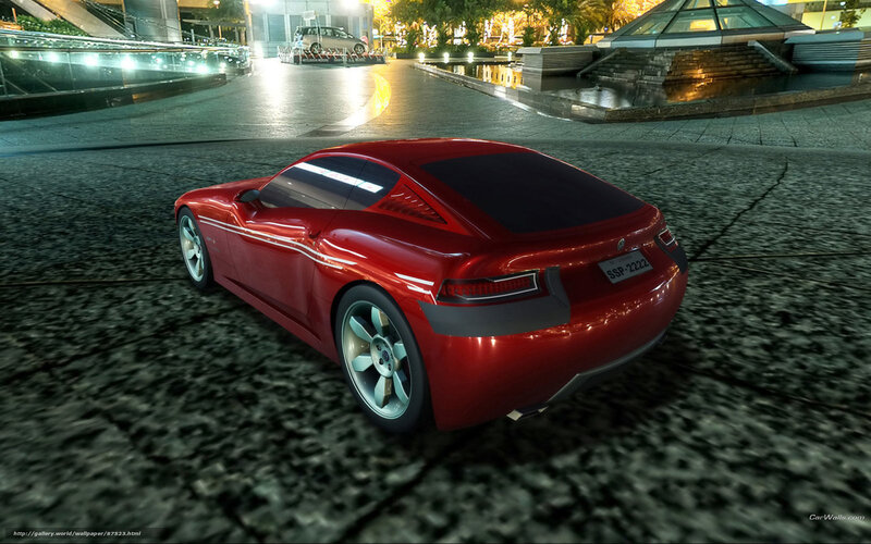 Red Sports Car — Urban, Night