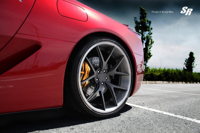 red sports car wheel
