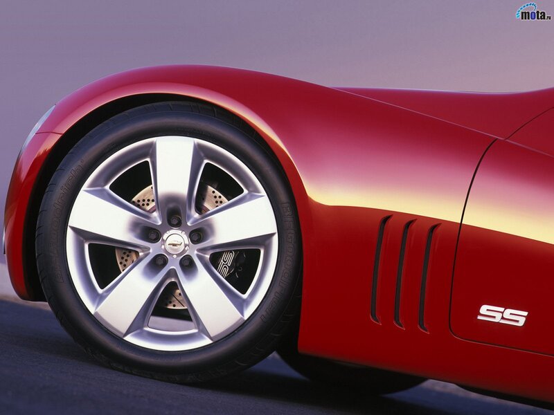 Red sports car wheel