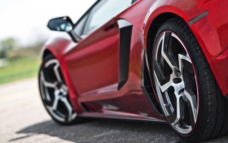 red sports car wheel