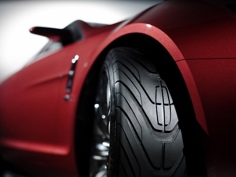 red sports car wheel