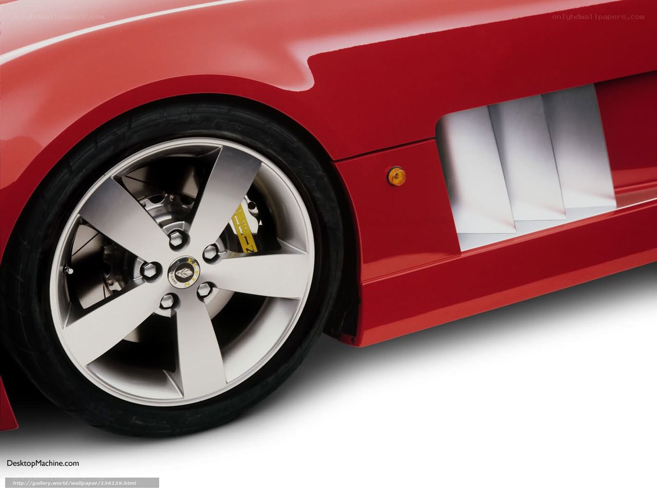 red sports car wheel