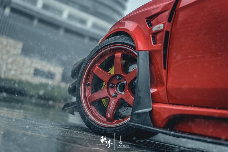 Red Sports Car Wheel — Dramatic, Photograph, Brake