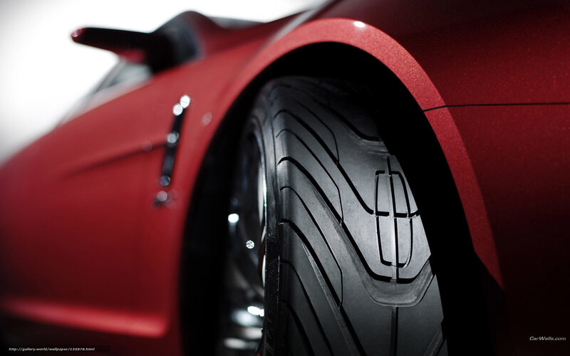 Red Sports Car Wheel — Dramatic