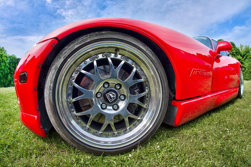 Red Sports Car Wheel — Outdoor