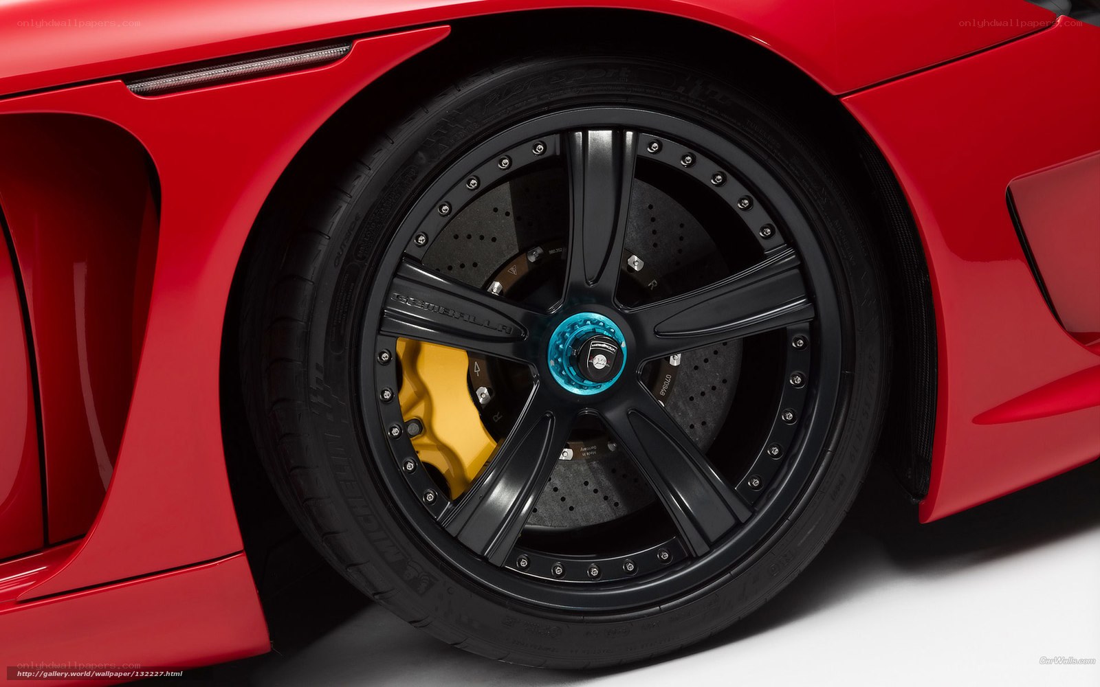 red sports car wheel