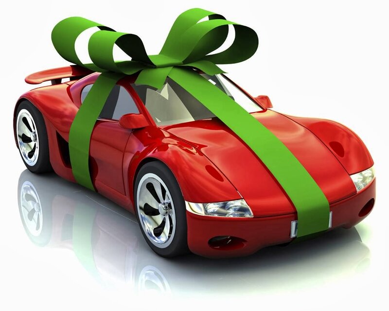 Red Sports Car with Bow
